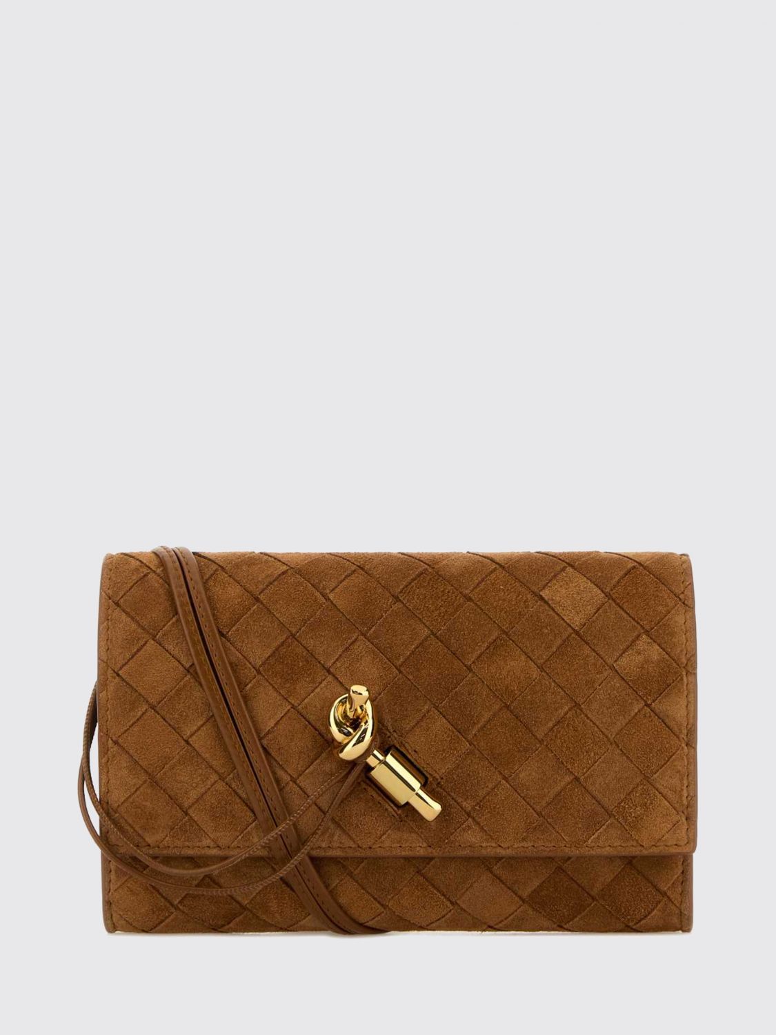 Bottega Veneta Women Andiamo Intrecciato Suede Mini Crossbody Bag Bottega Veneta BOTTEGA VENETA
