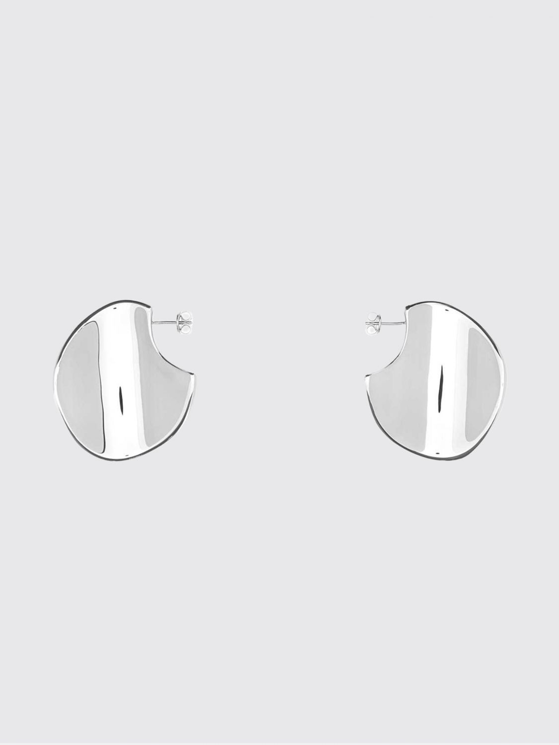 Bottega Veneta Women Bottega Veneta Disc Oval-Shaped Sterling Silver Dangle Earrings BOTTEGA VENETA