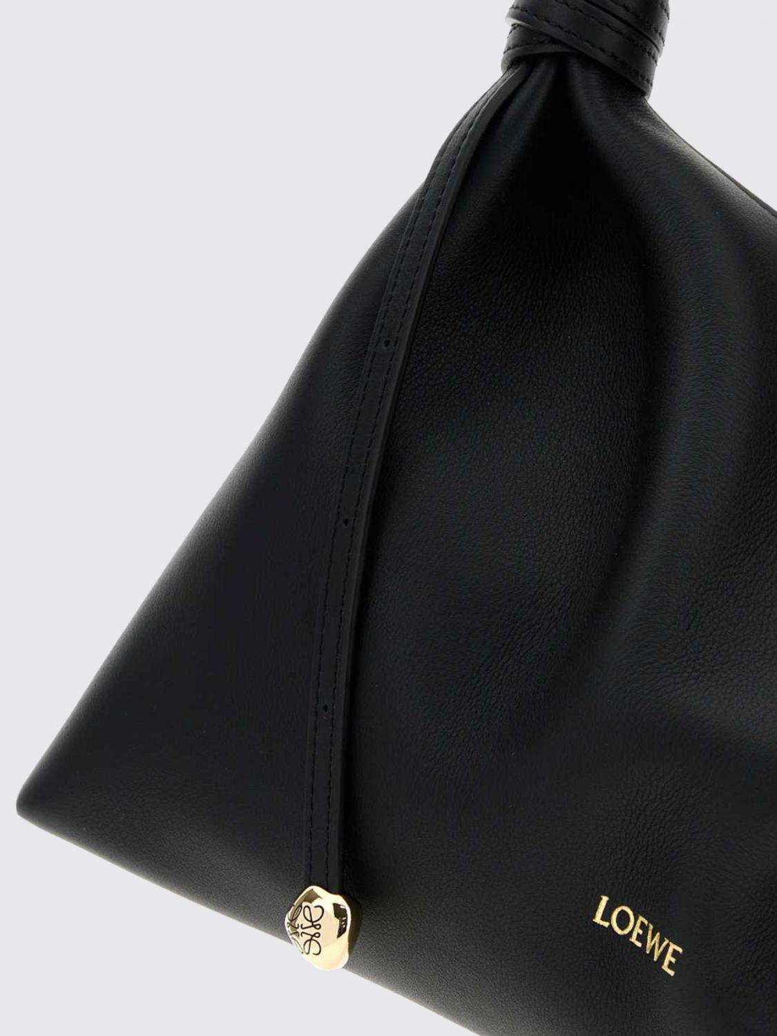 Loewe Women Calfskin Leather Shoulder Bag Loewe With Knot Detail And Adjustable Handle LOEWE
