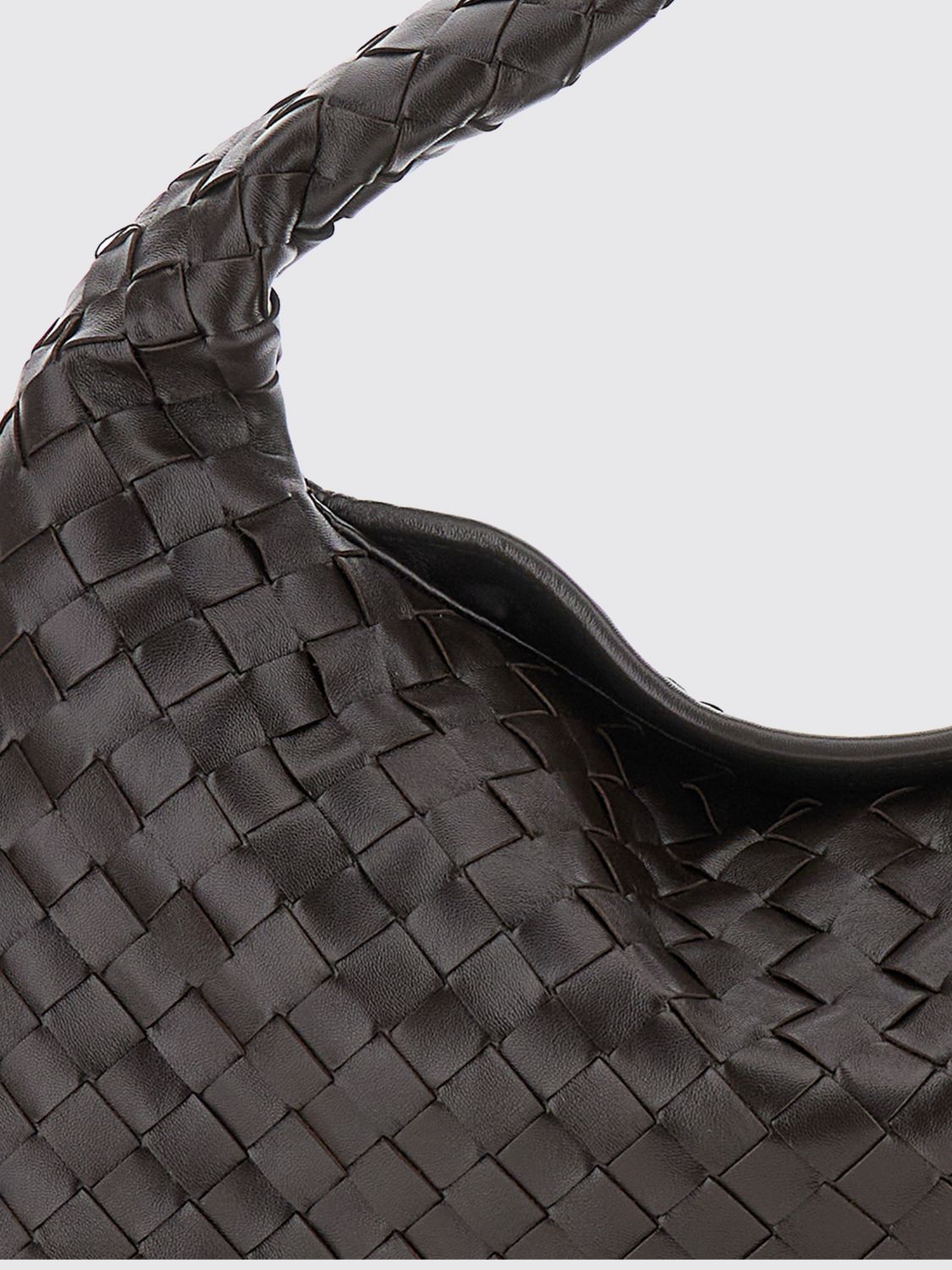 Bottega Veneta Women Hop Intrecciato Calfskin Shoulder Bag Bottega Veneta With Woven Handle BOTTEGA VENETA