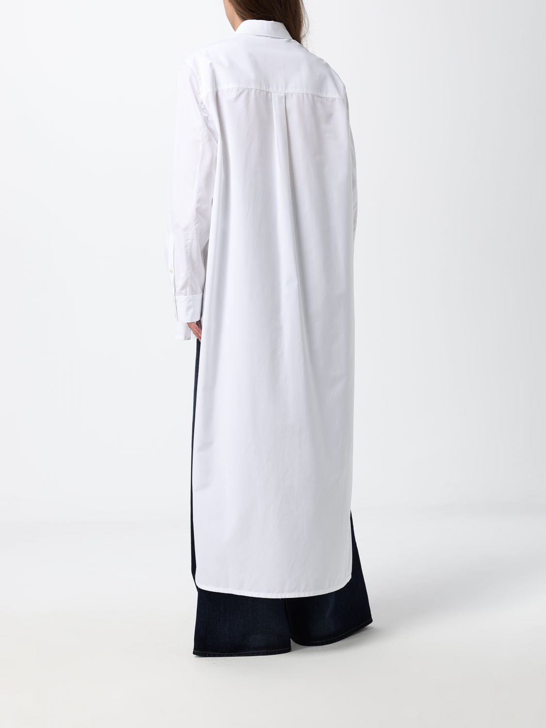 AlaiA Women Alaia Relaxed-Fit Asymmetrical Cotton Poplin Shirt ALAIA