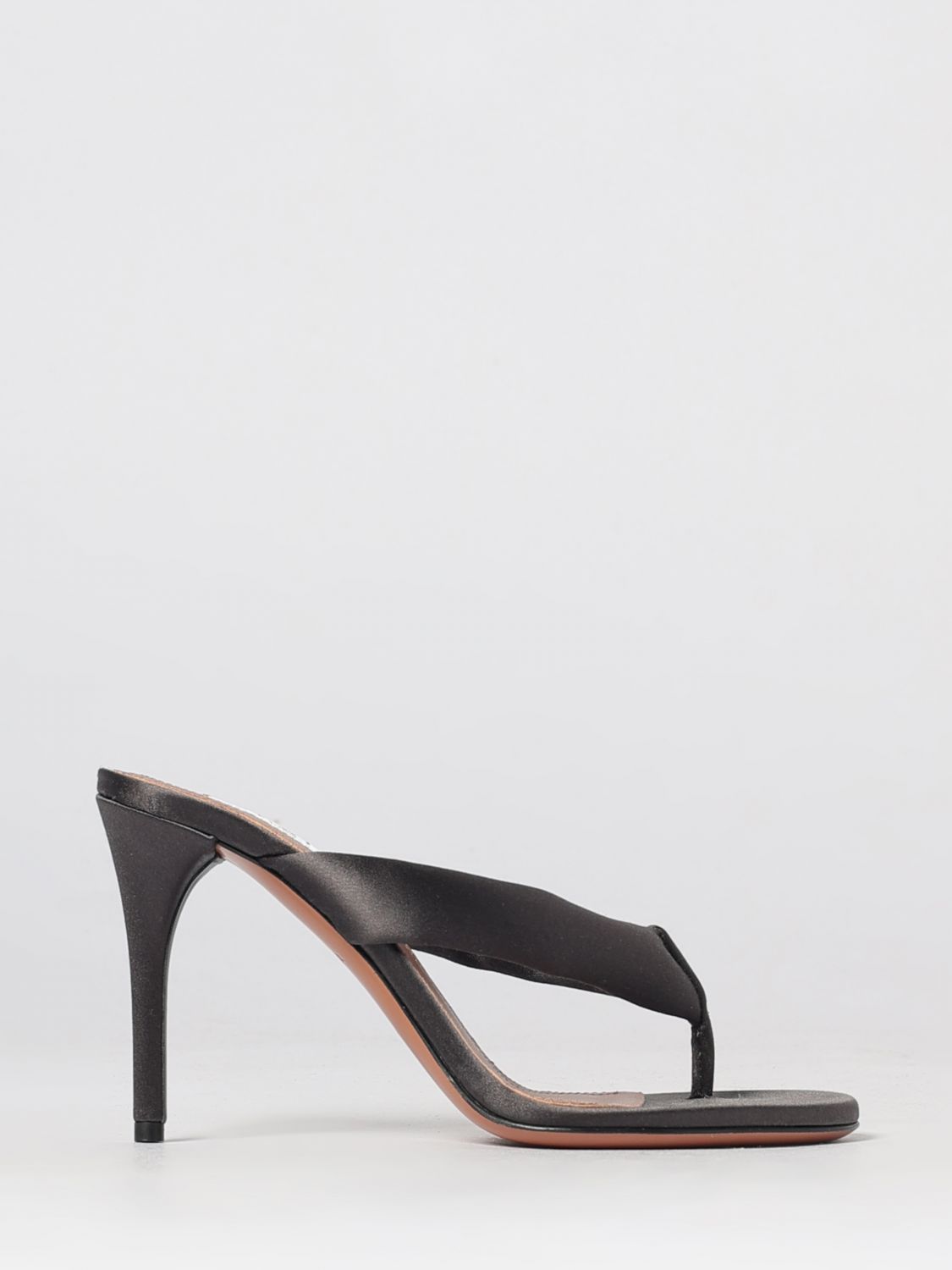 AlaiA Women Alaia Satin Thong Mule Sandals With An Open Toe And High Stiletto Heel ALAIA