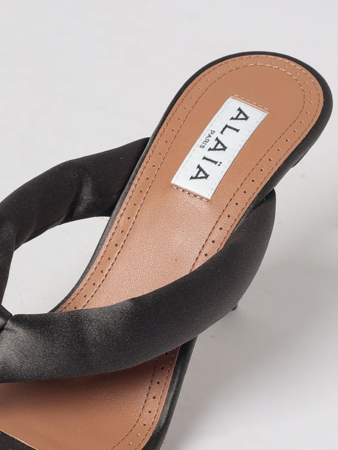 AlaiA Women Alaia Satin Thong Mule Sandals With An Open Toe And High Stiletto Heel ALAIA