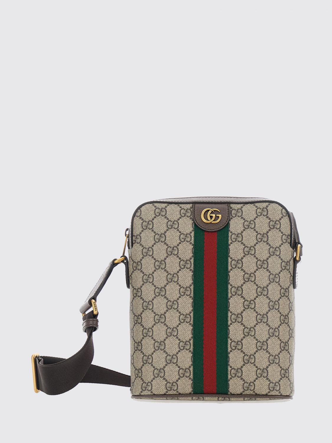 Gucci Men Ophidia Gg Supreme Canvas Crossbody Bag Gucci With Web Stripe GUCCI