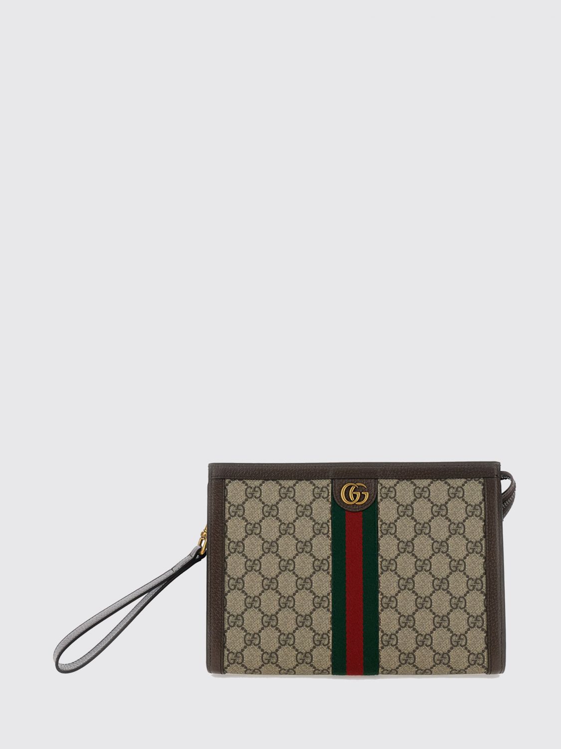 Gucci Men Ophidia Pouch Gucci In Gg Supreme Fabric With Removable Wristlet GUCCI