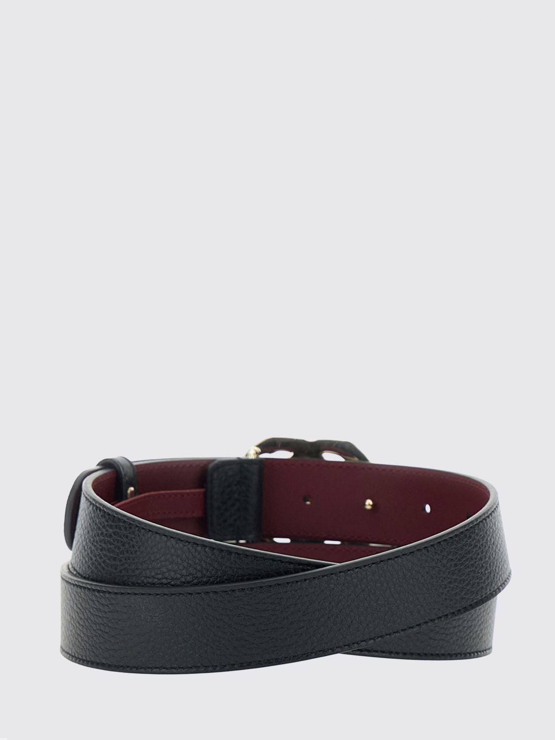 Gucci Women Gg Marmont Grained Calfskin Leather Belt Gucci With Double G Buckle GUCCI