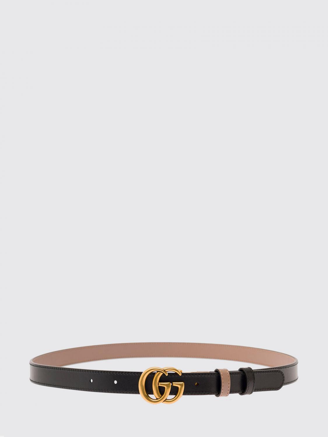 Gucci Women Gg Marmont Reversible Calfskin Leather Belt Gucci With Double G Buckle GUCCI