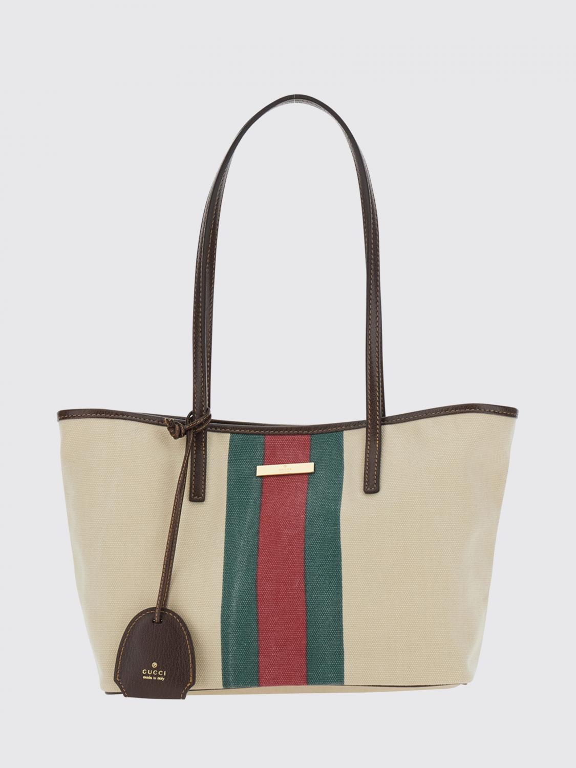 Gucci Women Tribeca Shoulder Bag Gucci In Cotton Canvas With Web Stripe And Charms GUCCI
