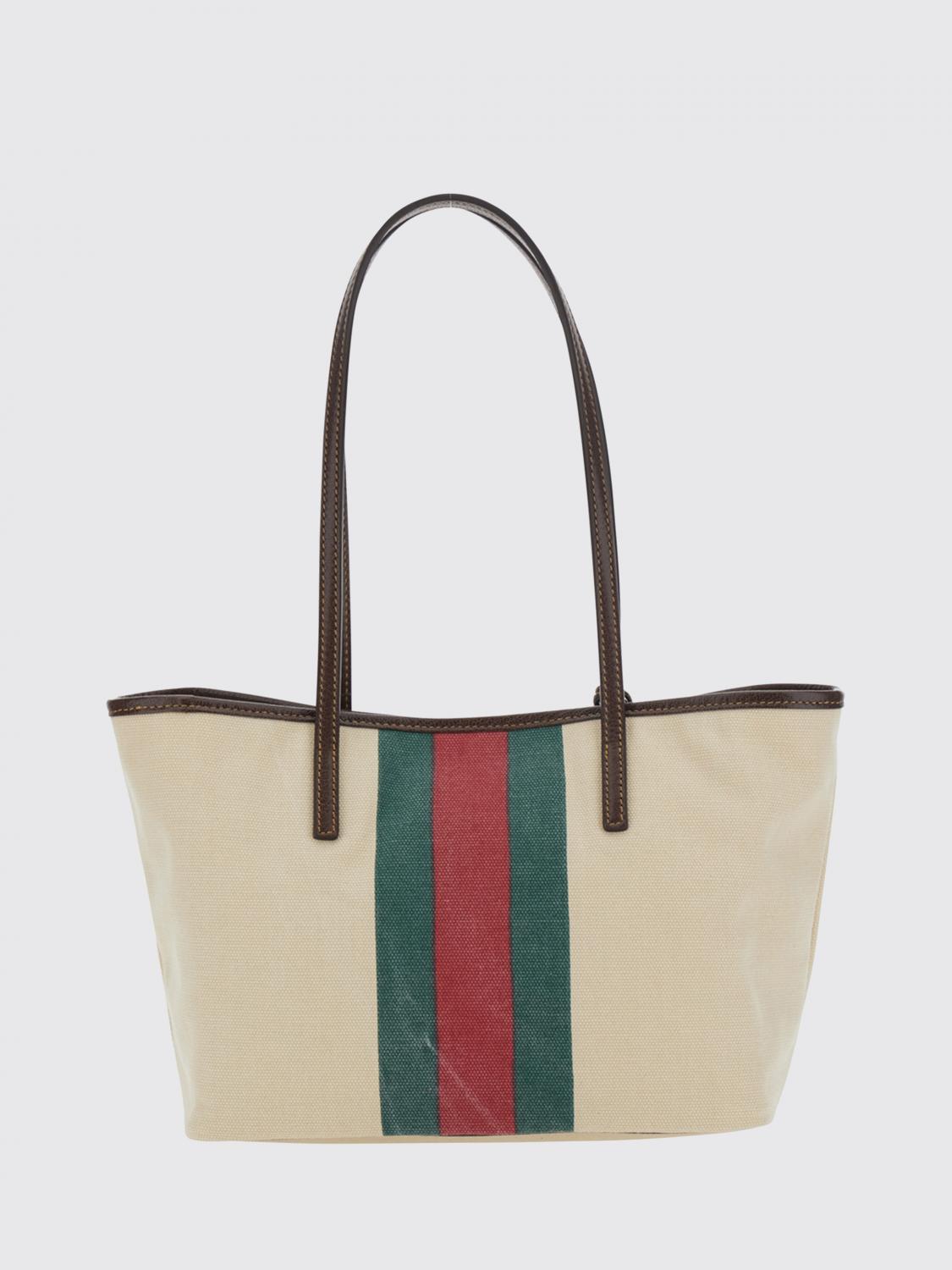 Gucci Women Tribeca Shoulder Bag Gucci In Cotton Canvas With Web Stripe And Charms GUCCI
