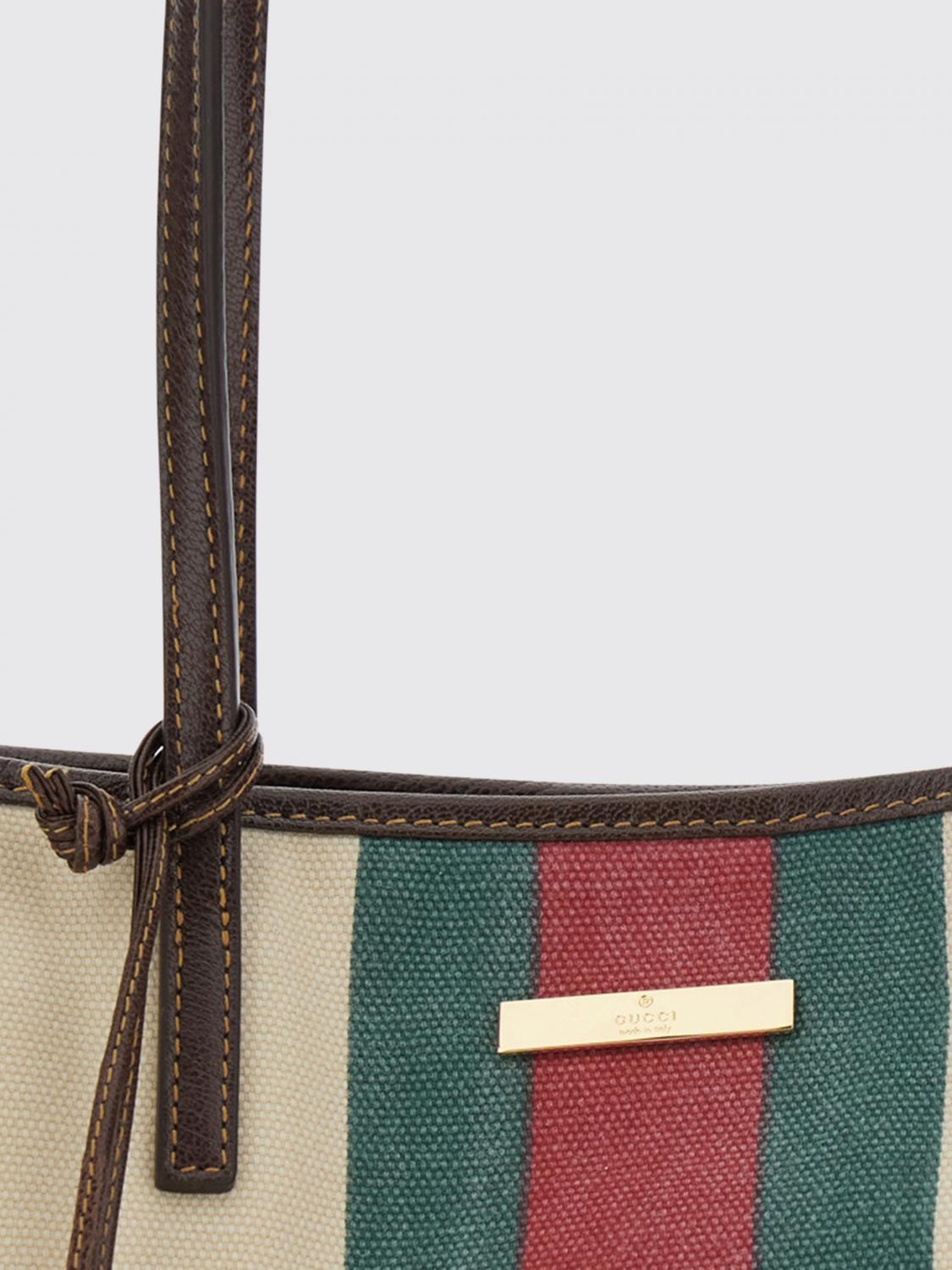 Gucci Women Tribeca Shoulder Bag Gucci In Cotton Canvas With Web Stripe And Charms GUCCI