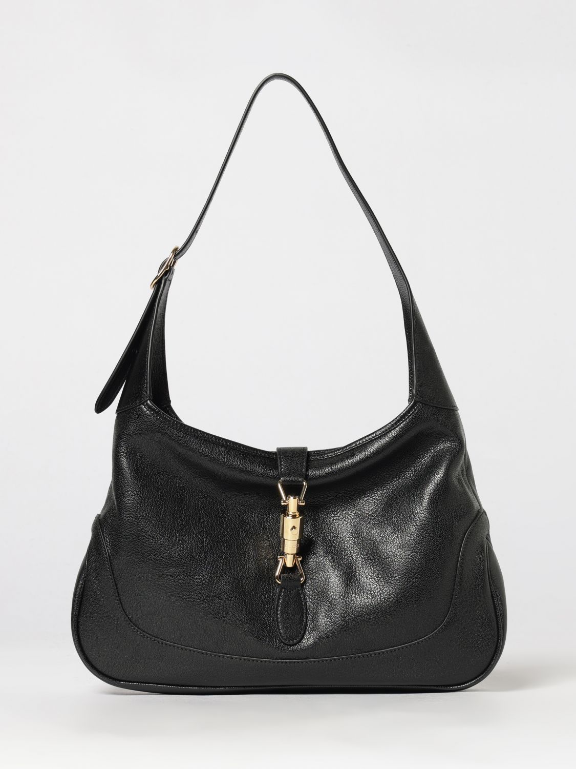 Gucci Women Jackie 1961 Medium Shoulder Bag Gucci In Black Grained Leather GUCCI