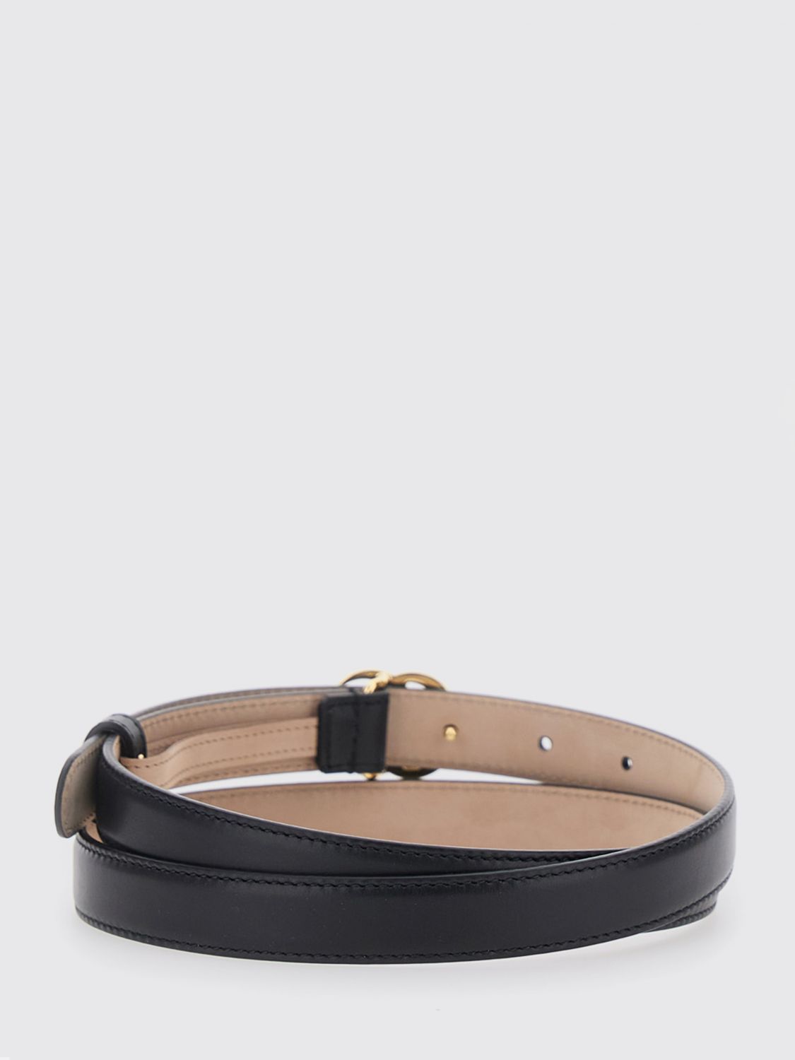 Gucci Women Gg Marmont Slim Calfskin Leather Belt Gucci With Double G Buckle GUCCI