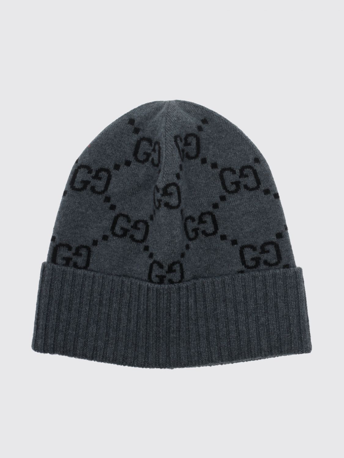 Gucci Men Gucci Jacquard Gg-Monogram Cashmere Beanie With Ribbed Trim GUCCI