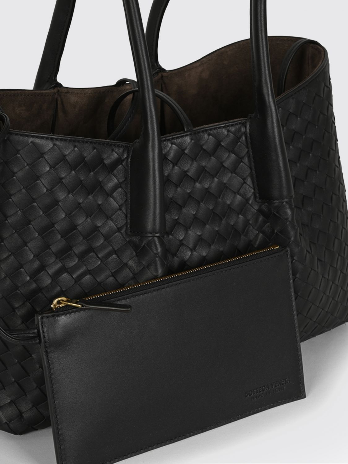 Bottega Veneta Women Bottega Veneta Pinacoteca Woven Calfskin Leather Shoulder Bag