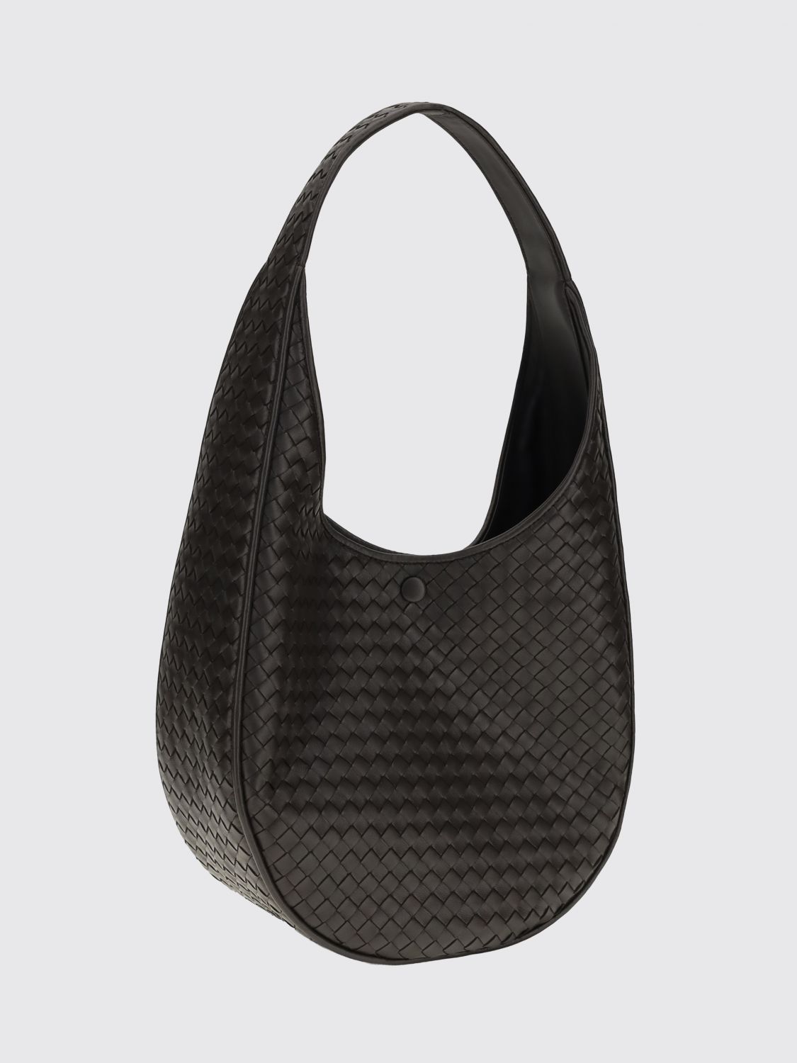 Bottega Veneta Women Ovetto Intrecciato Lambskin Shoulder Bag Bottega Veneta With Woven Handle BOTTEGA VENETA