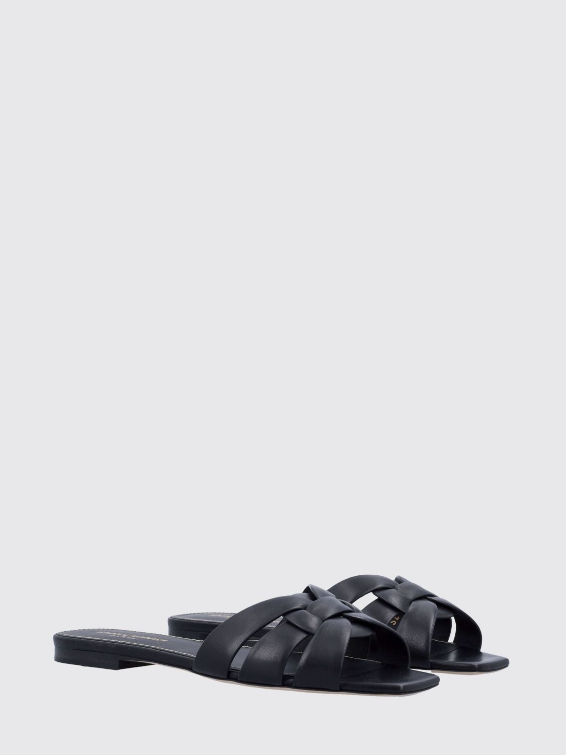 Saint Laurent Women Tribute Leather Mules Saint Laurent With A Square Toe And Low Heel SAINT LAURENT
