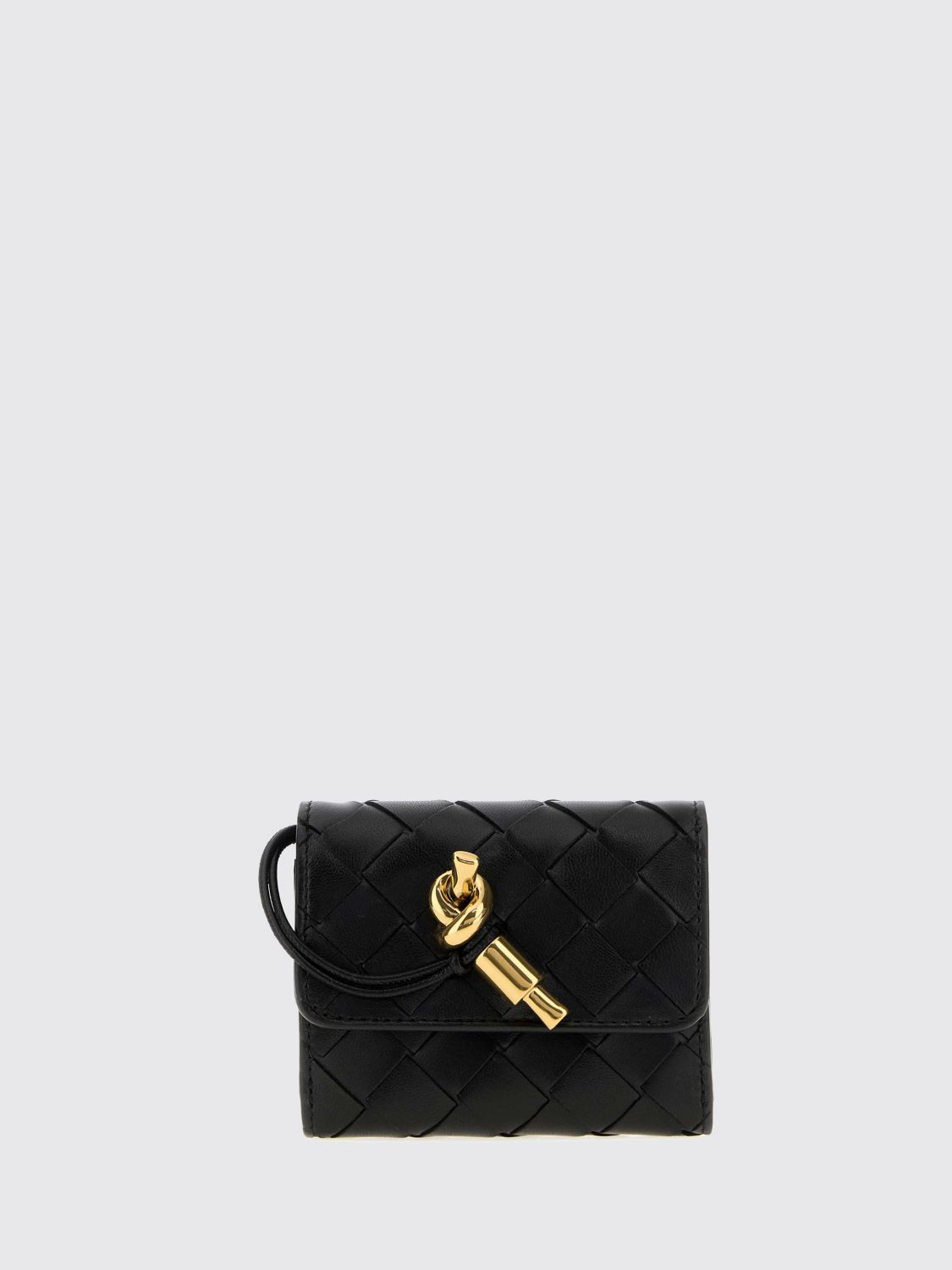 Bottega Veneta Women Bottega Veneta Andiamo Woven Lambskin Leather Tri-Fold Wallet BOTTEGA VENETA