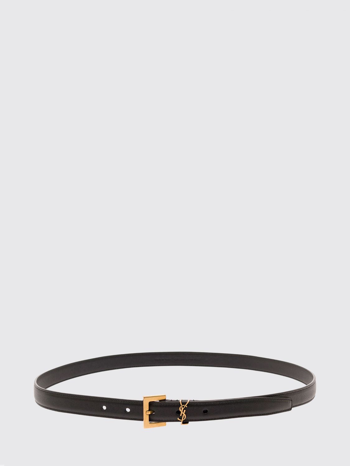 Saint Laurent Women Cassandre Calfskin Leather Belt Saint Laurent With Ysl Monogram Buckle SAINT LAURENT