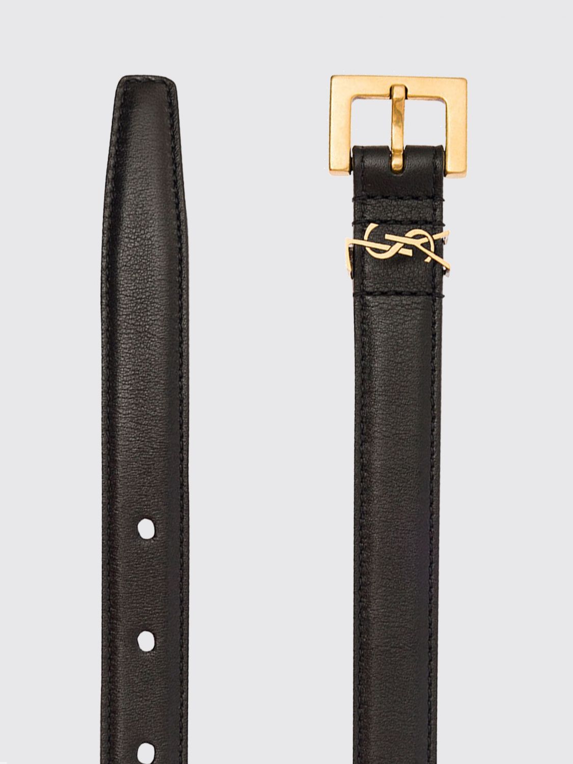 Saint Laurent Women Cassandre Calfskin Leather Belt Saint Laurent With Ysl Monogram Buckle SAINT LAURENT