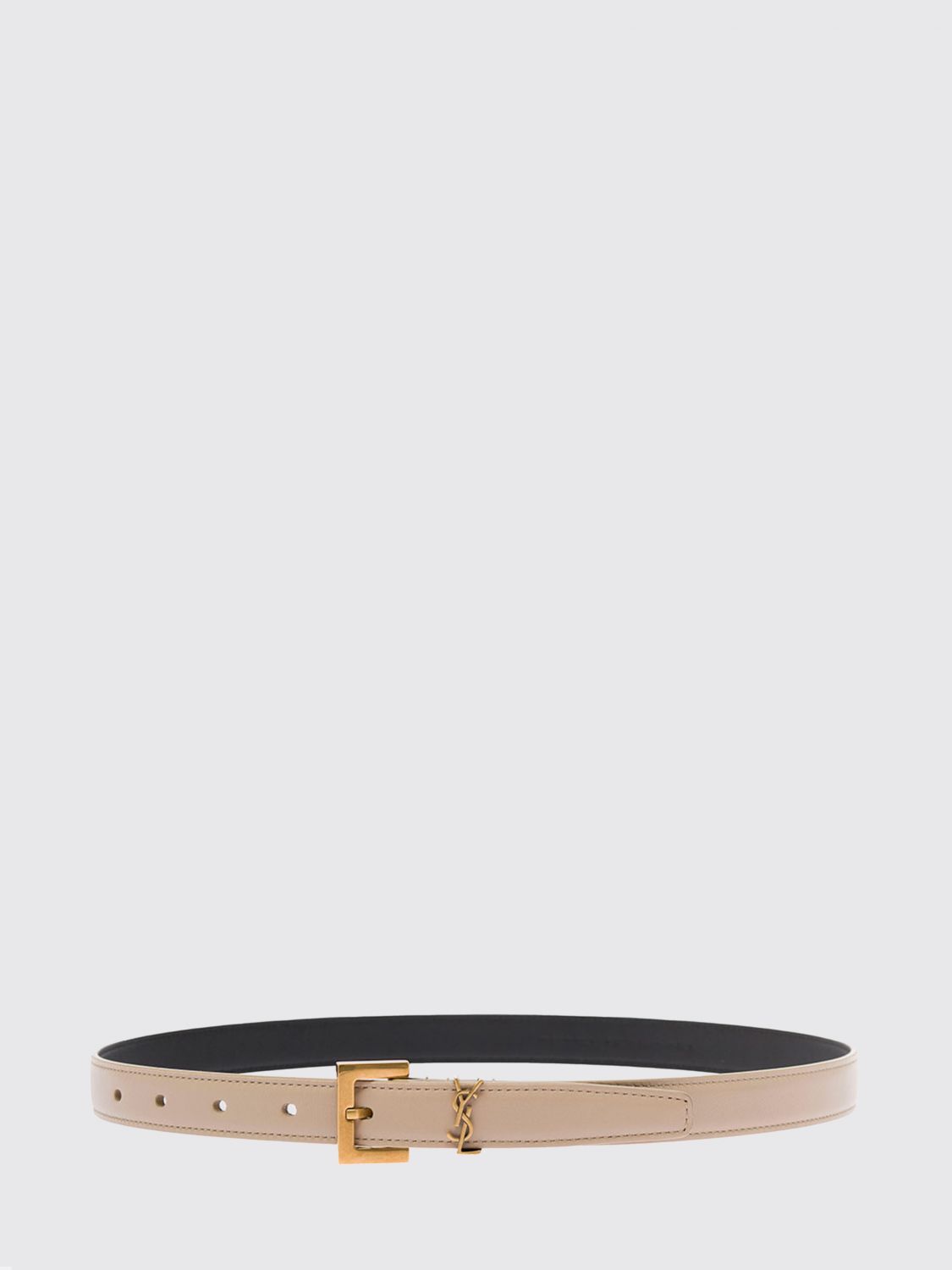 Saint Laurent Women Cassandre Calfskin Leather Belt Saint Laurent With Ysl Monogram Buckle SAINT LAURENT