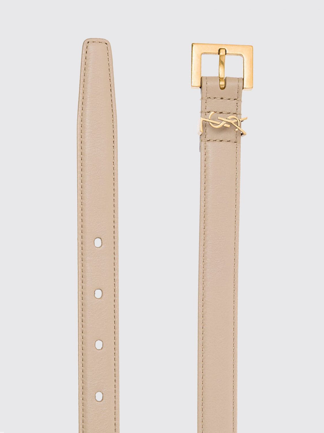Saint Laurent Women Cassandre Calfskin Leather Belt Saint Laurent With Ysl Monogram Buckle SAINT LAURENT