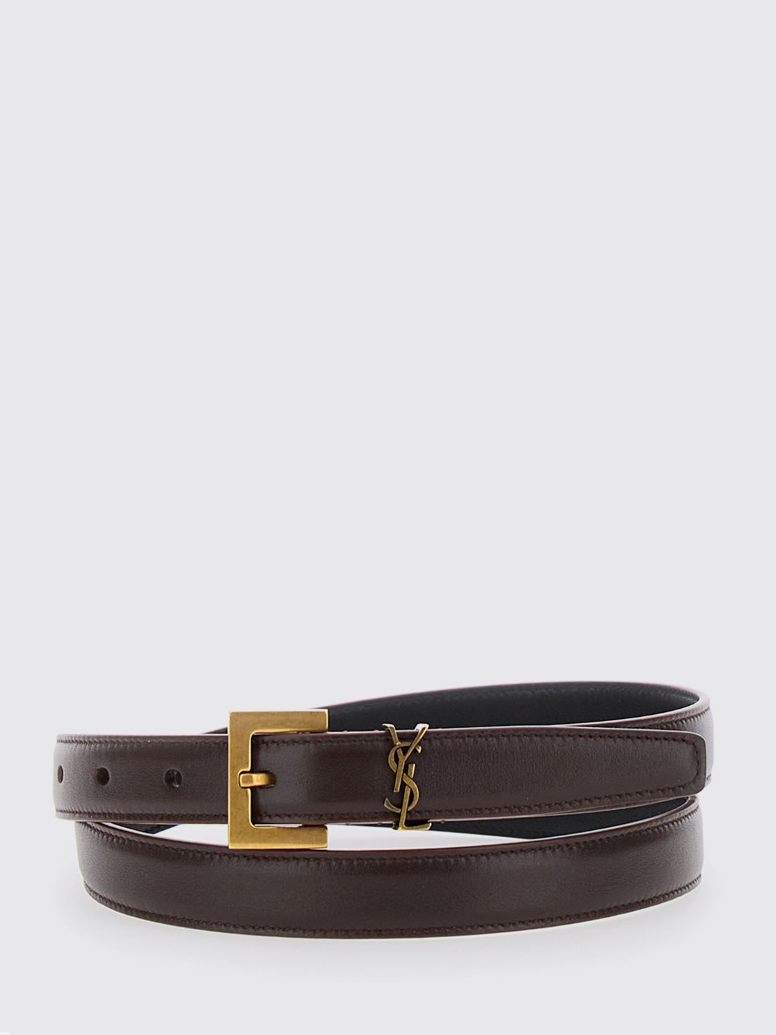 Saint Laurent Women Cassandre Calfskin Leather Belt Saint Laurent With Ysl Monogram Buckle SAINT LAURENT