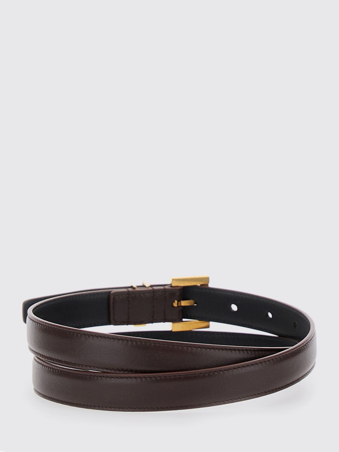 Saint Laurent Women Cassandre Calfskin Leather Belt Saint Laurent With Ysl Monogram Buckle SAINT LAURENT