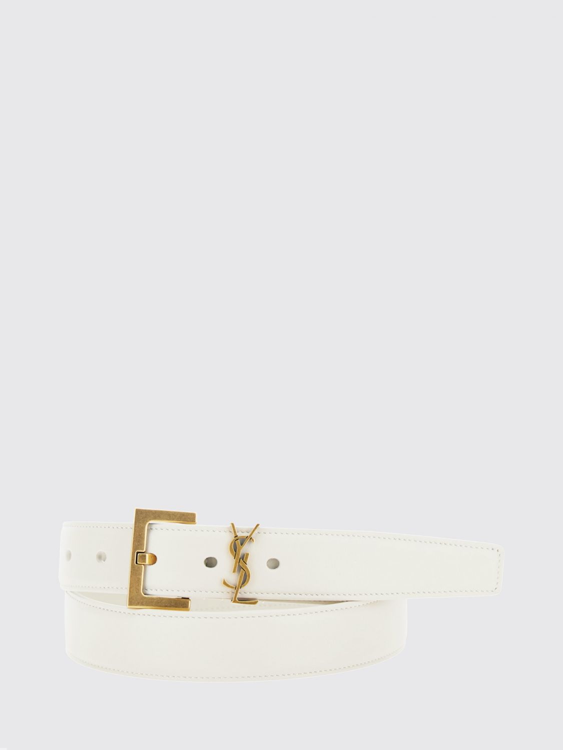 Saint Laurent Women Cassandre 3 Cm Calfskin Leather Belt Saint Laurent With Ysl Monogram SAINT LAURENT