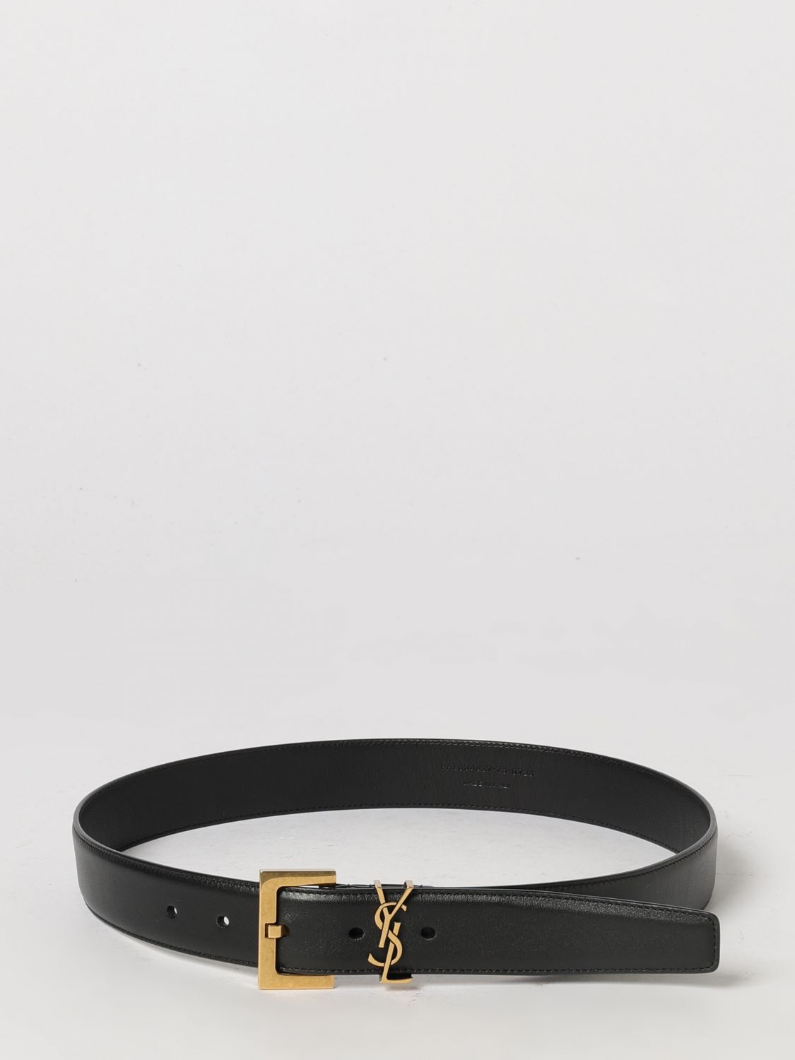 Saint Laurent Women Cassandre 3 Cm Calfskin Leather Belt Saint Laurent With Ysl Monogram SAINT LAURENT