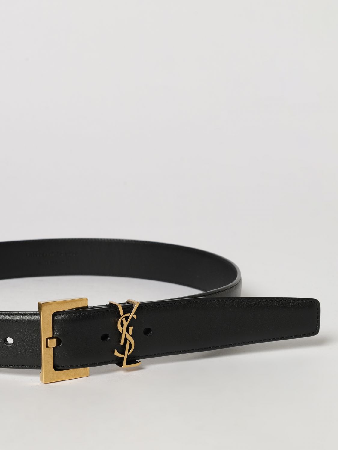 Saint Laurent Women Cassandre 3 Cm Calfskin Leather Belt Saint Laurent With Ysl Monogram SAINT LAURENT