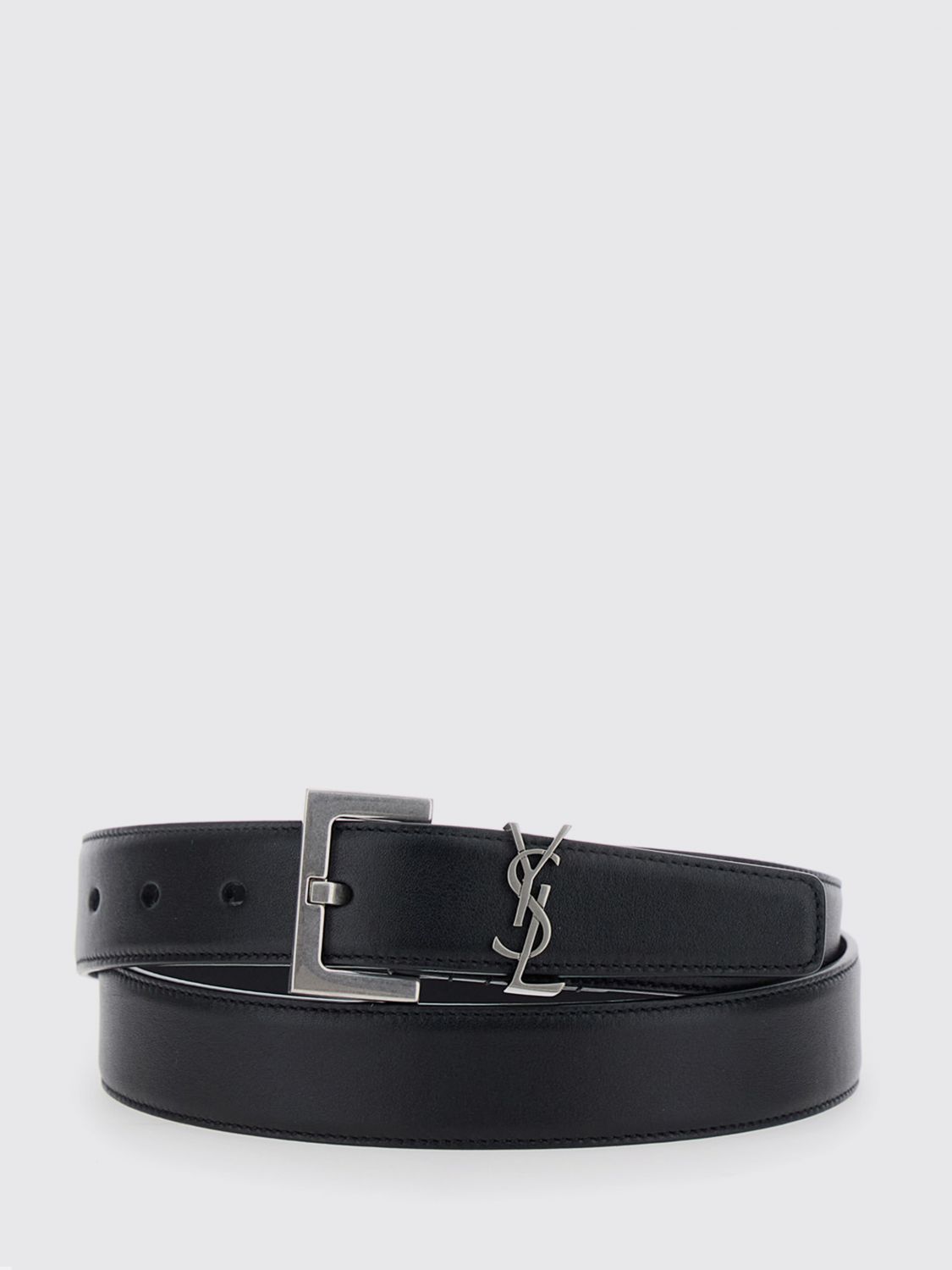 Saint Laurent Women Cassandre Calfskin Leather Belt Saint Laurent With Ysl Monogram Buckle SAINT LAURENT