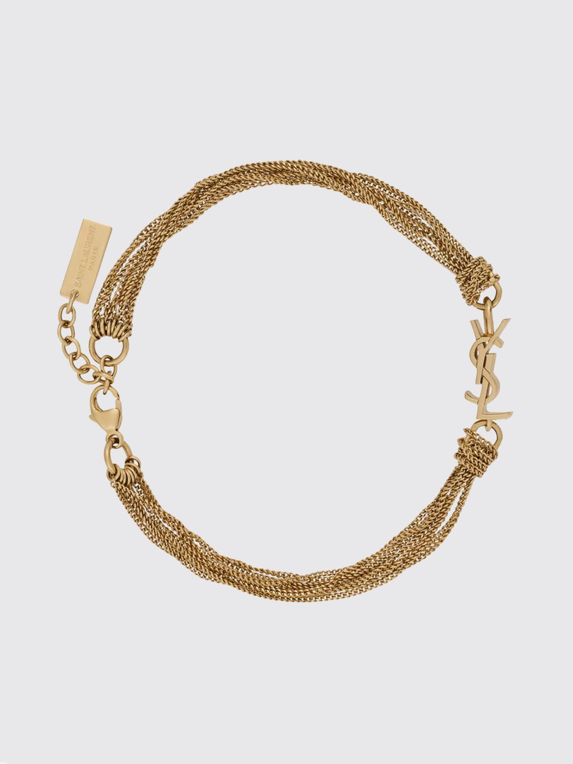 Saint Laurent Women Metal Bracelet Saint Laurent With Engraved Logo Detail SAINT LAURENT