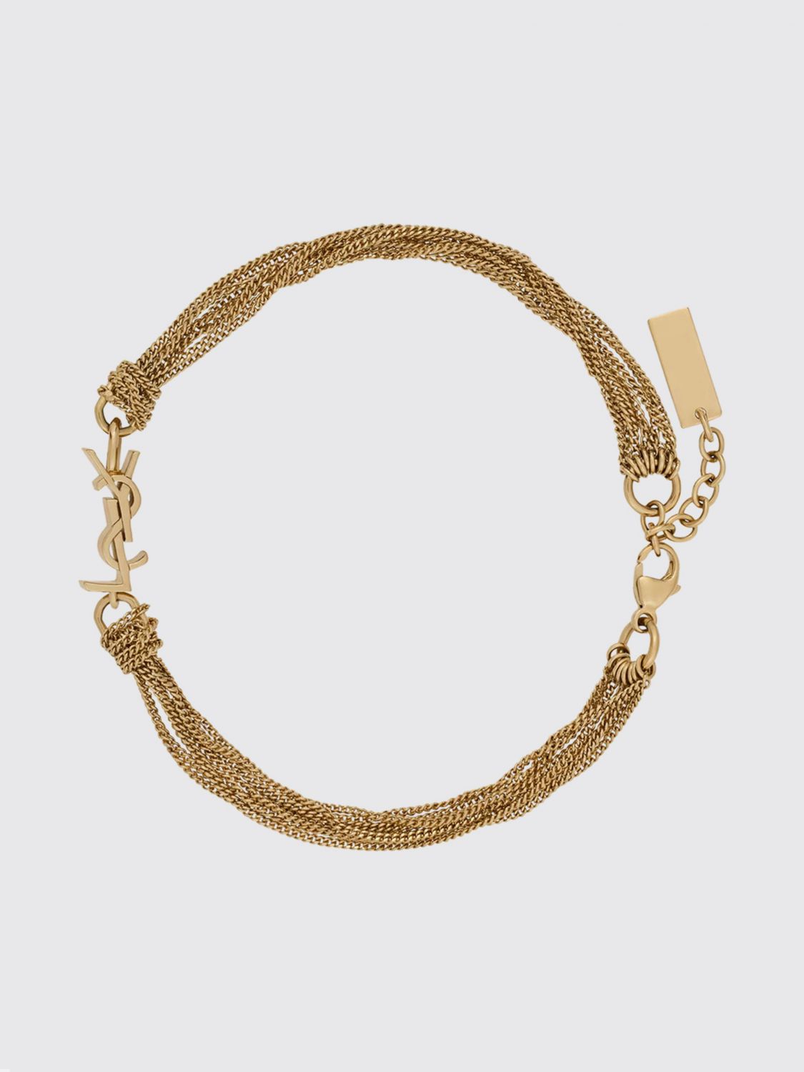 Saint Laurent Women Metal Bracelet Saint Laurent With Engraved Logo Detail SAINT LAURENT