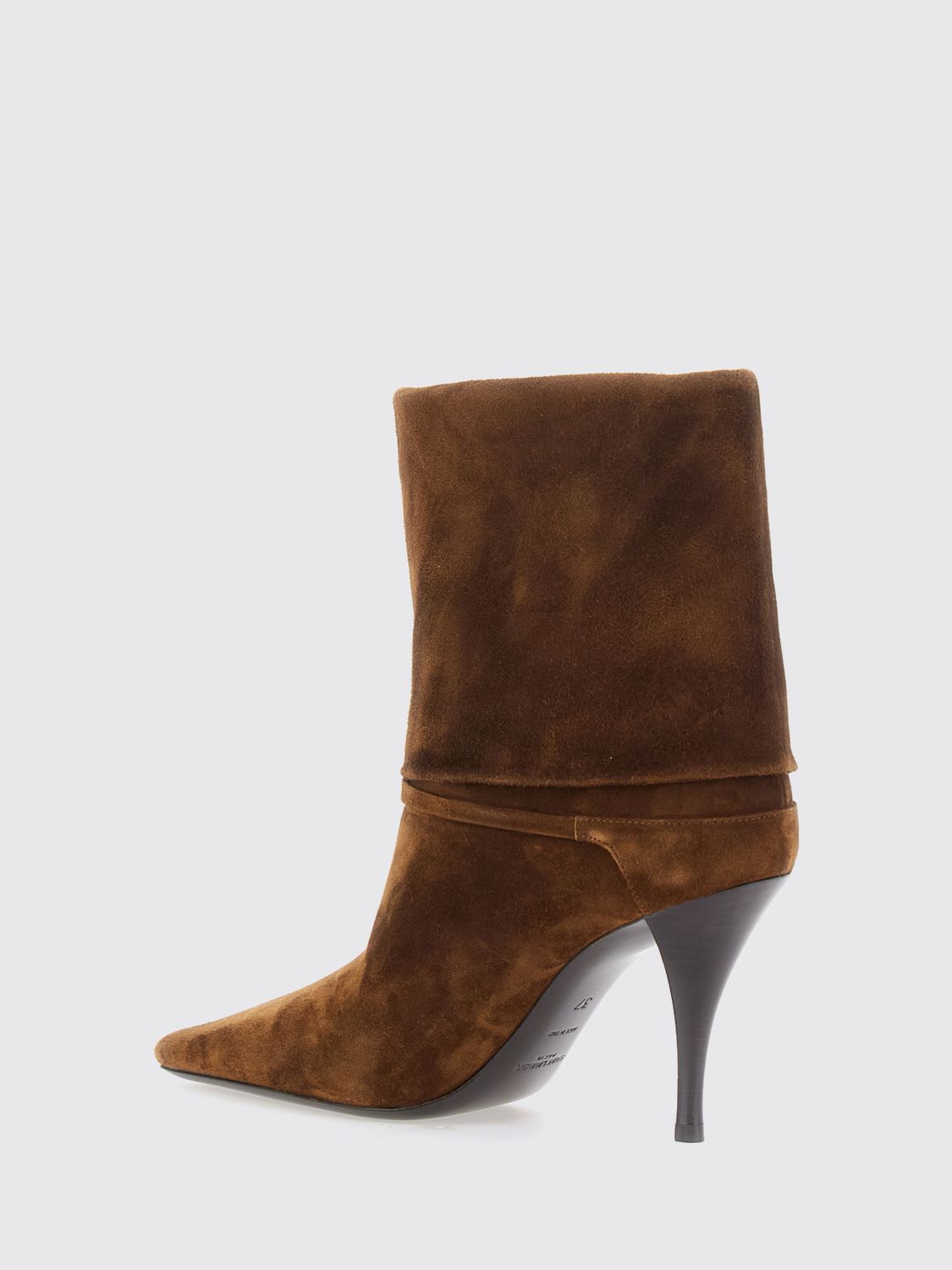 Saint Laurent Women Niki Saint Laurent Suede Ankle Boots With Stiletto Heel And Logo SAINT LAURENT