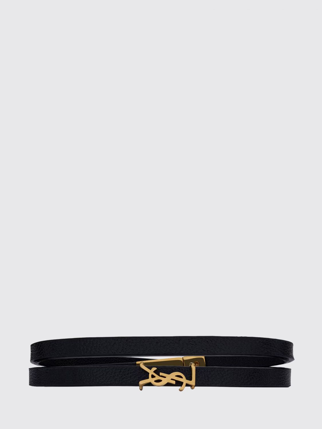 Saint Laurent Women Leather Bracelet Saint Laurent With Logo Detail SAINT LAURENT