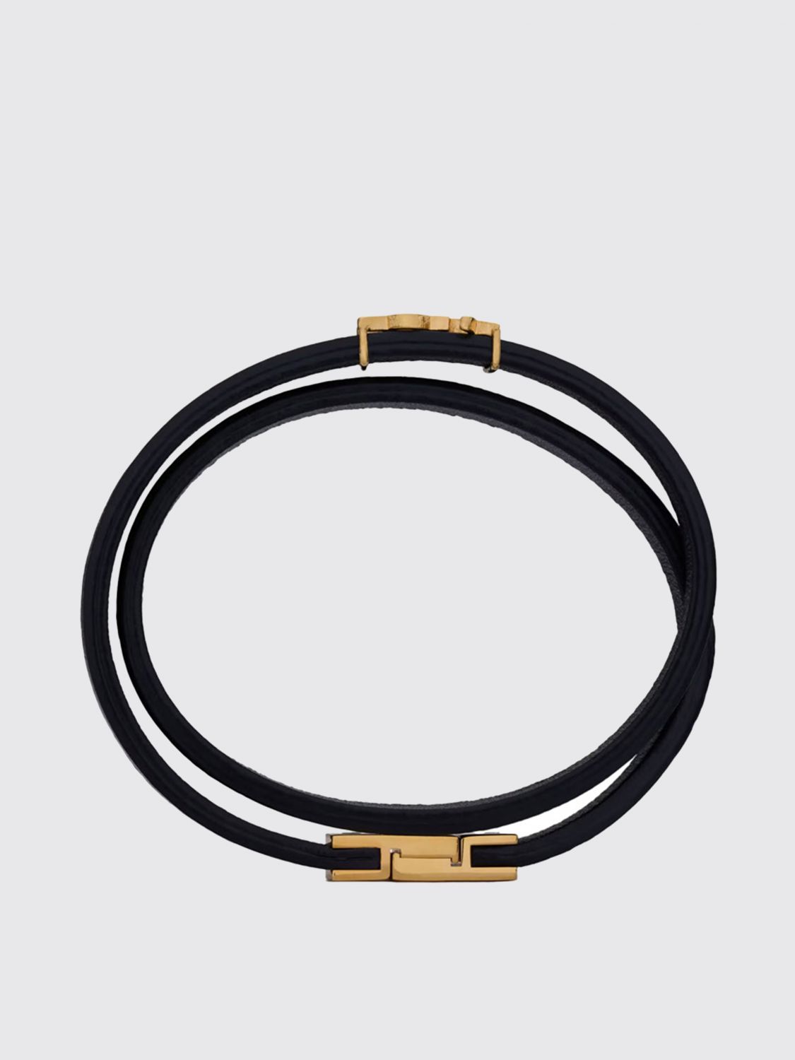 Saint Laurent Women Leather Bracelet Saint Laurent With Logo Detail SAINT LAURENT