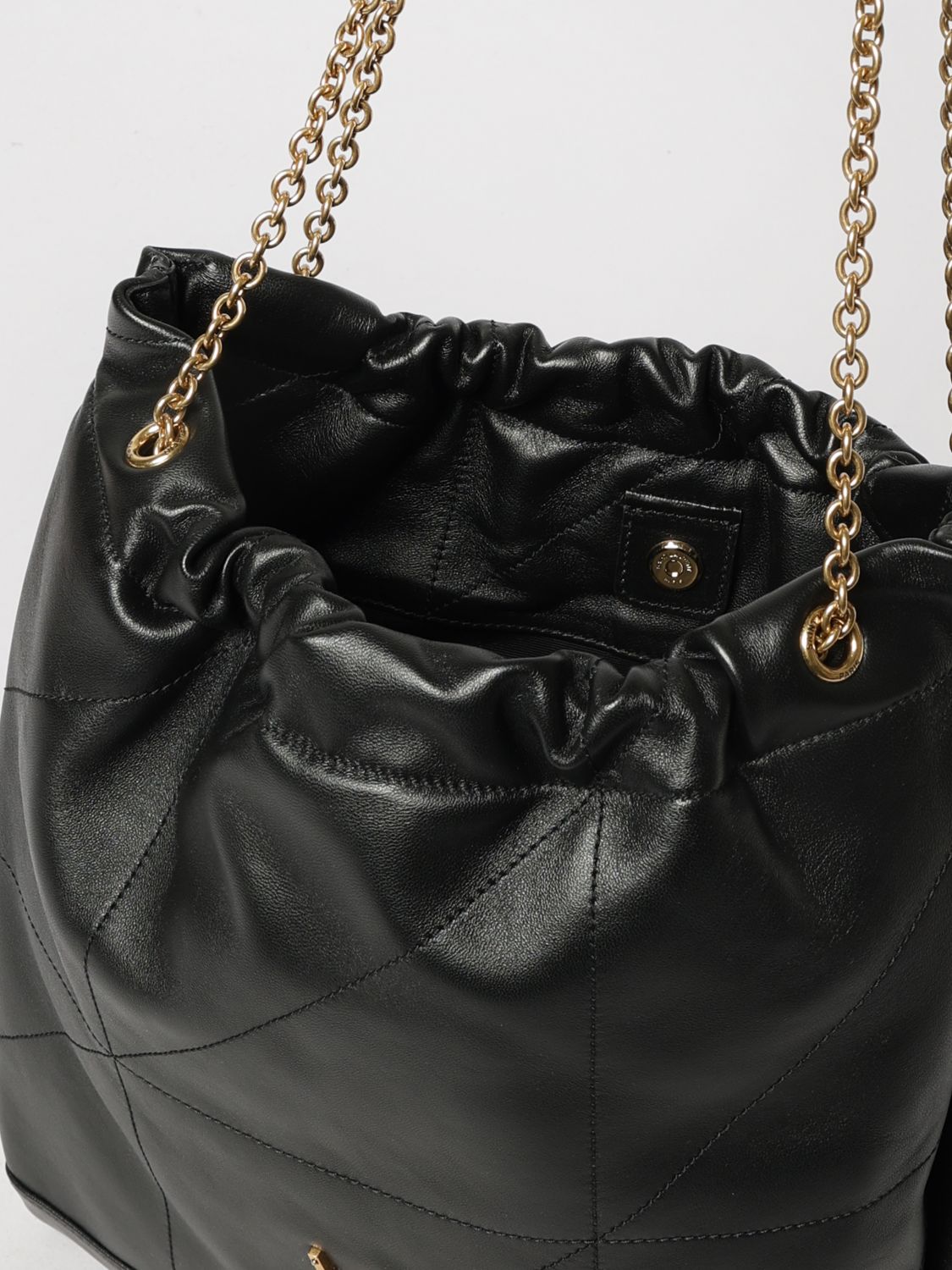 Saint Laurent Women Saint Laurent Jamie Small Leather Bucket Bag With Ysl Monogram SAINT LAURENT