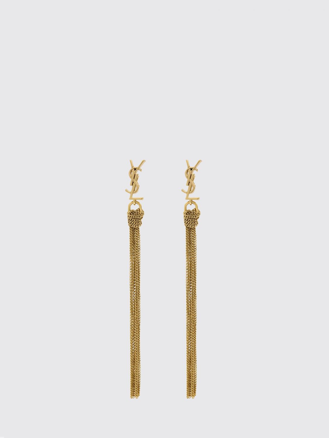 Saint Laurent Women Ysl Monogram Brass Earrings Saint Laurent SAINT LAURENT