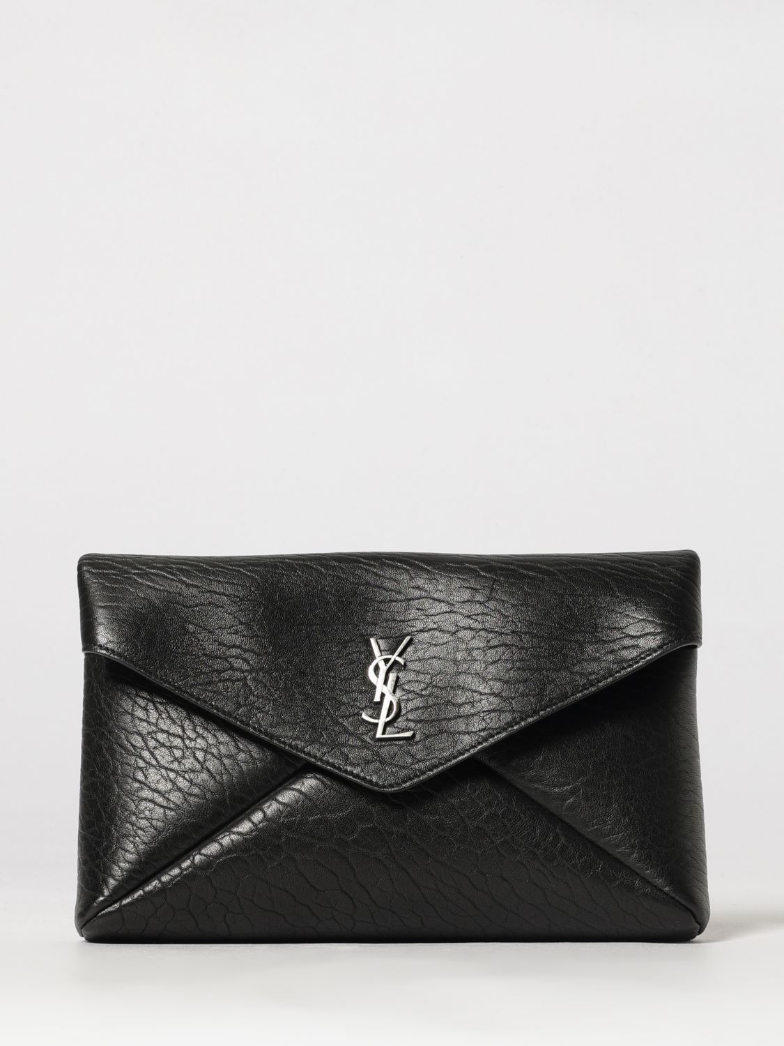 Saint Laurent Men Saint Laurent Envelope Lambskin Leather Document Holder With Ysl Monogram SAINT LAURENT