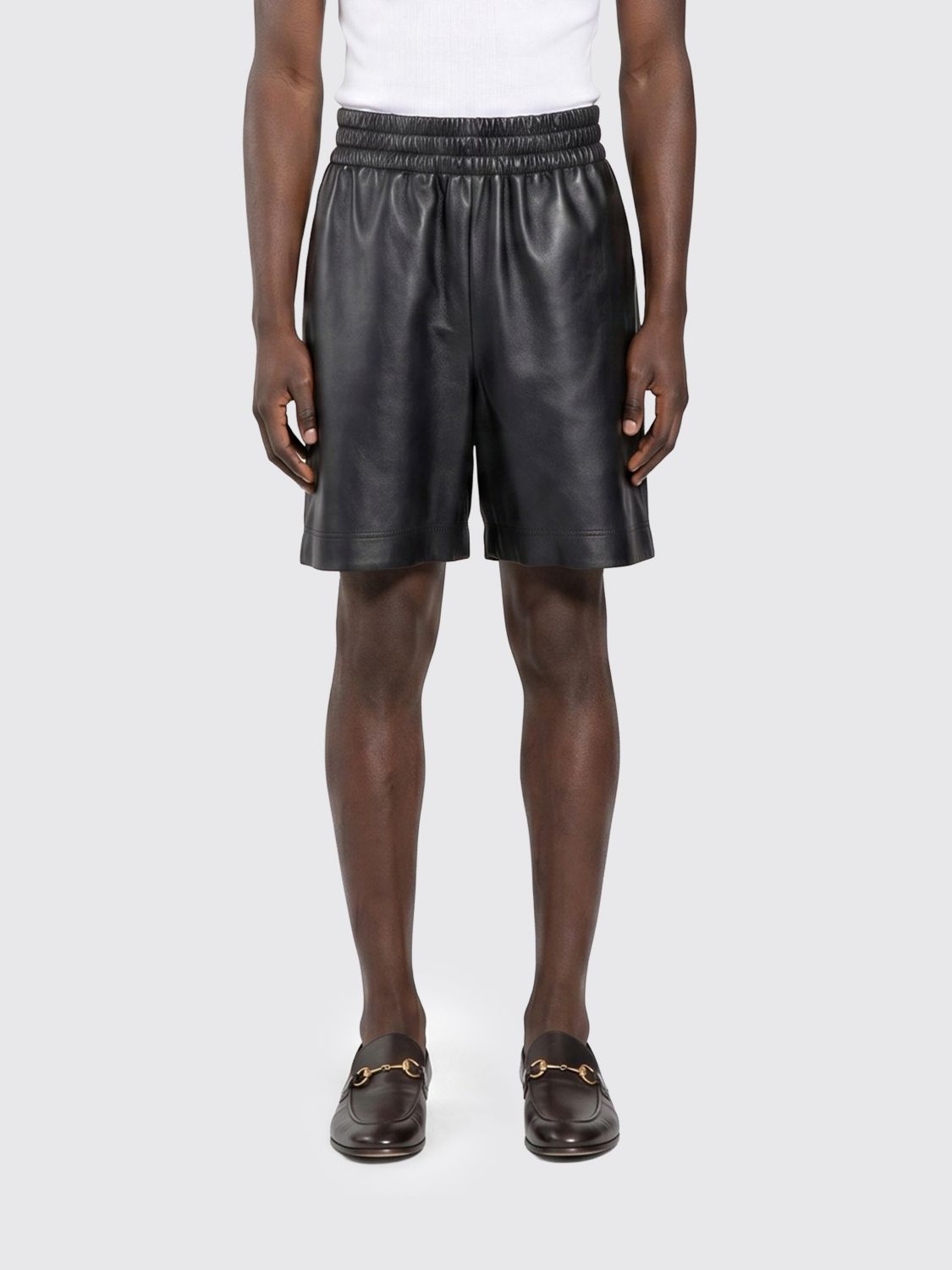 Gucci Lambskin Leather Shorts With Elasticated Drawstring Waist GUCCI
