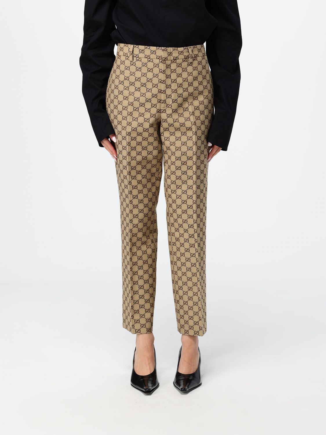 Gucci Pants Woman Beige GUCCI