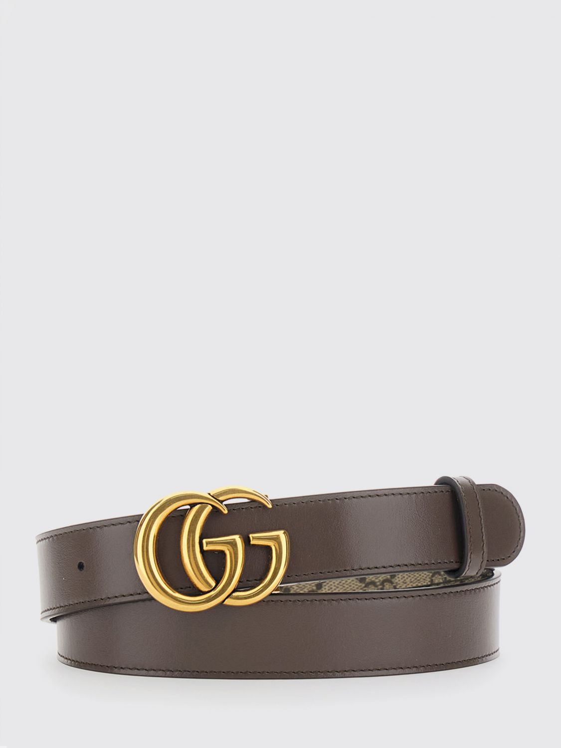 Gucci Women Reversible Gg Marmont Belt Gucci In Supreme Canvas And Leather With Double G Buckle GUCCI