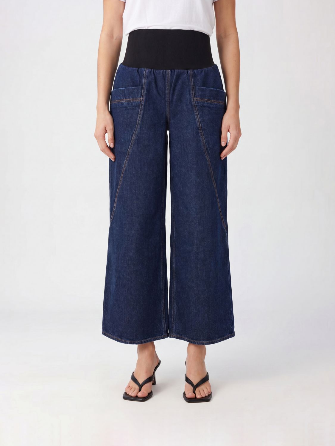 AlaiA Women Alaia High-Waisted Wide-Leg Palazzo Jeans In Denim ALAIA