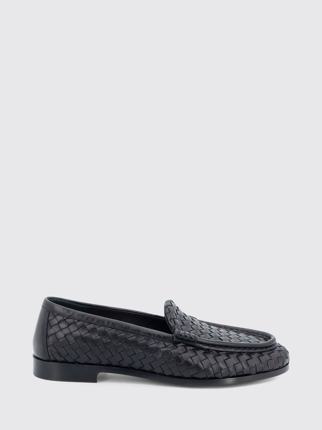 Bottega Veneta Men Bottega Veneta Silenzio Lambskin Loafers With Intrecciato Motif BOTTEGA VENETA