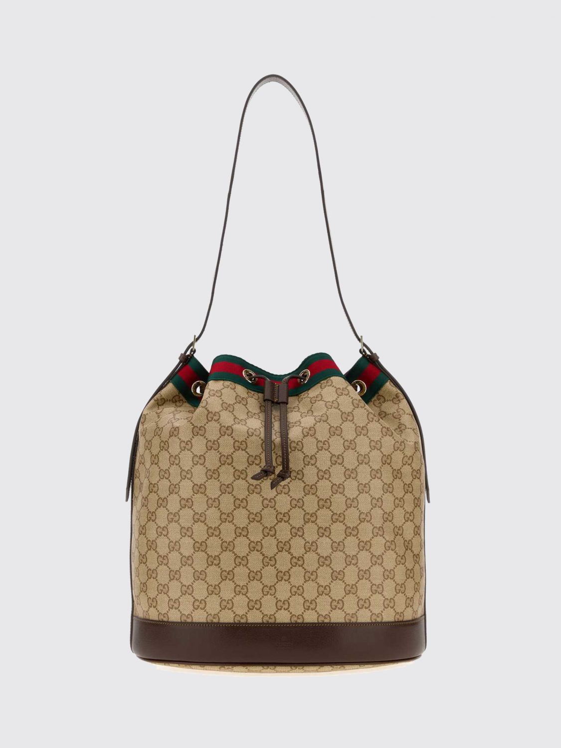 Gucci Women Gucci Venice Gg Jacquard Fabric Bucket Bag With Leather Handle GUCCI