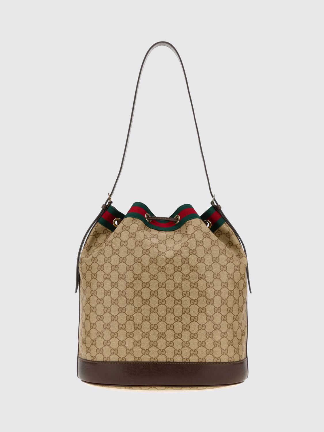 Gucci Women Gucci Venice Gg Jacquard Fabric Bucket Bag With Leather Handle GUCCI