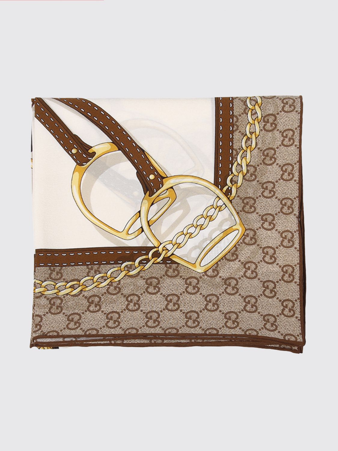 Gucci Women Gucci Multicolour Graphic Print Pure Silk Foulard GUCCI