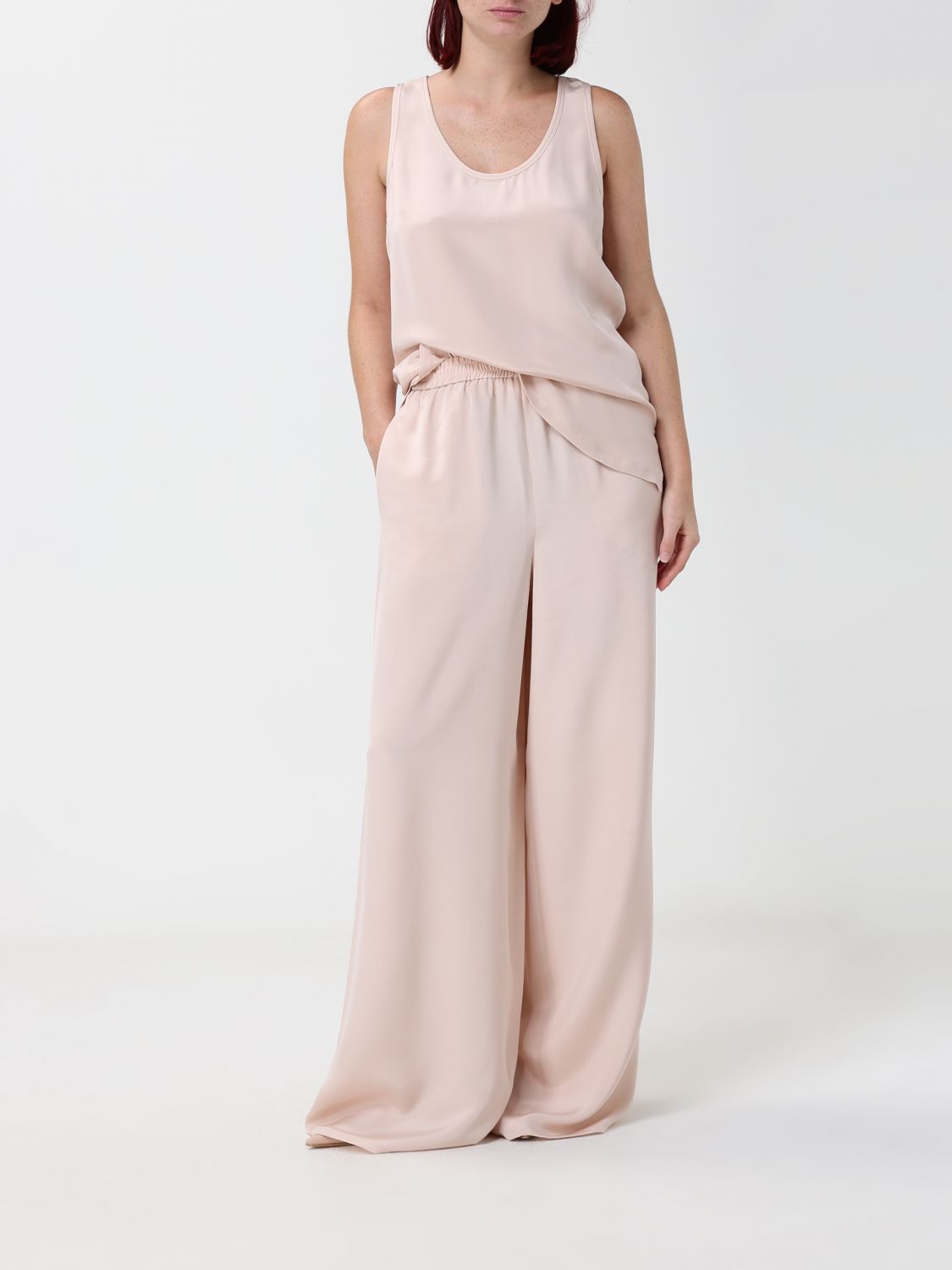Max Mara Women Volonti  High-Waisted Silk Palazzo Trousers Max Mara With Elastic Waist MAX MARA