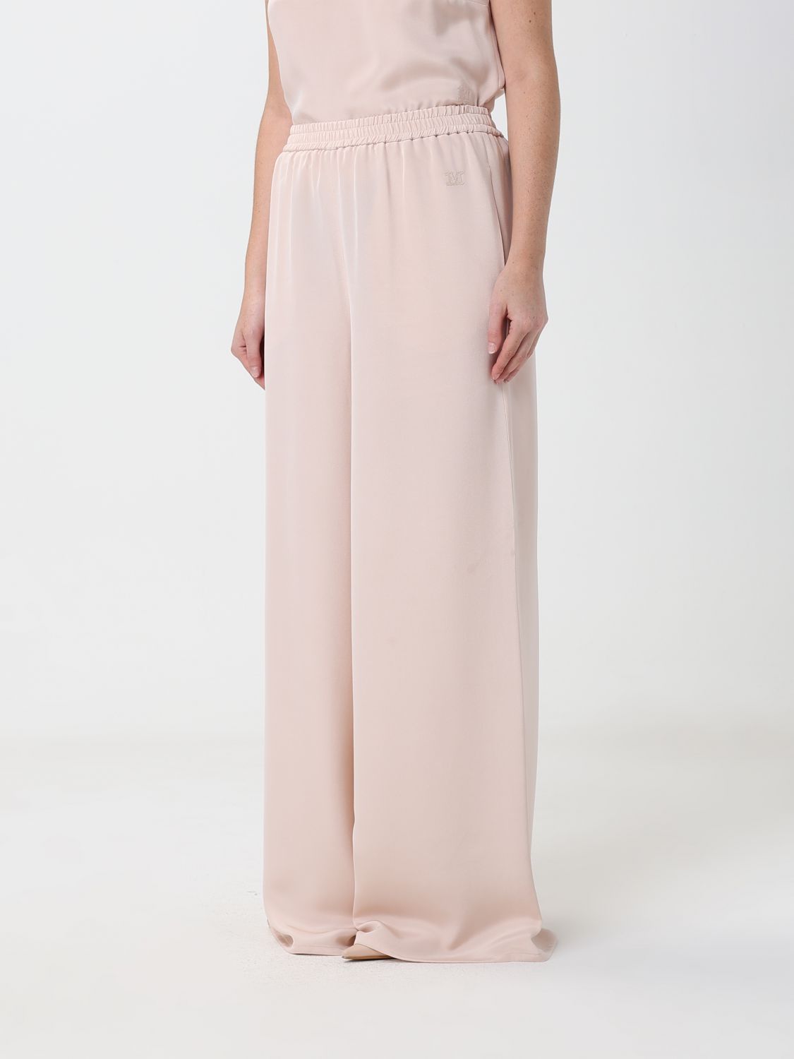Max Mara Women Volonti  High-Waisted Silk Palazzo Trousers Max Mara With Elastic Waist MAX MARA