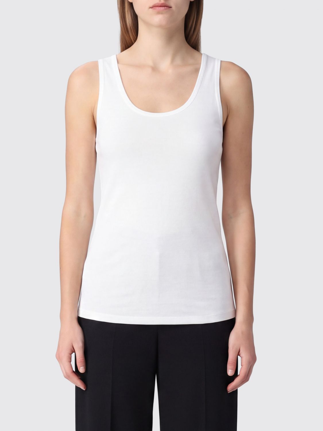 Max Mara Women Max Mara Sleeveless U-Neck Slim Fit Criªpe De Chine Top MAX MARA